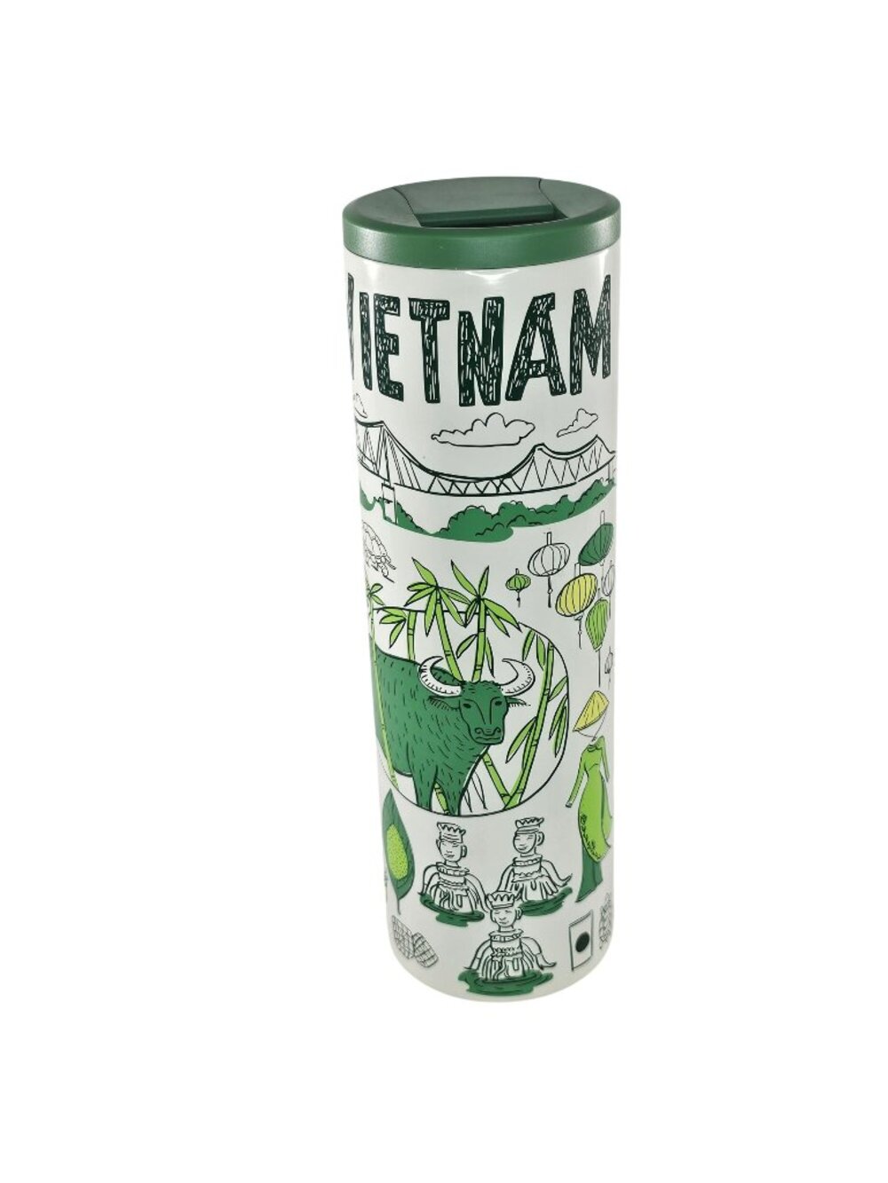 Starbucks Been There Series Vietnam 16oz Tumbler With Lid Green White Travel Mug